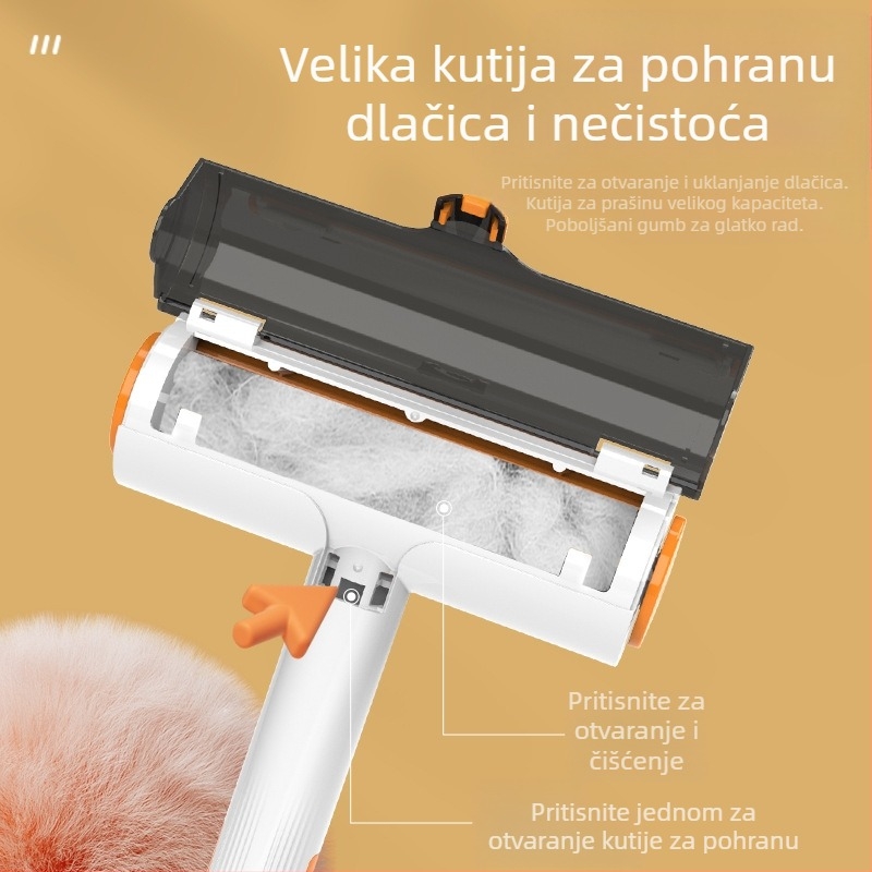 Četka za uklanjanje ljepljivih dlačica valjkastog tipa, za čišćenje dlaka kućnih ljubimaca, višenamjenska elektrostatička dvostrana četka za brijanje, za uklanjanje artefakata, periva