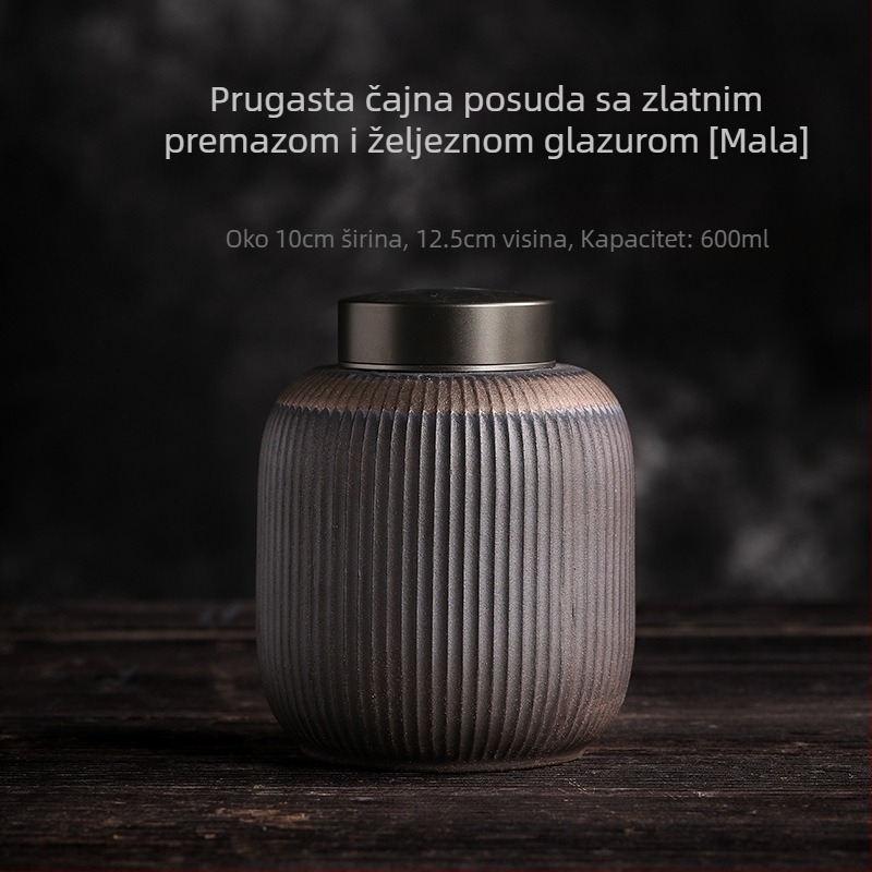 Vintage imitacija ogrjevnog drva keramički čajnik veliki kućanski porculanski lonac čaj skladište zatvorena kutija za čaj uredski čaj