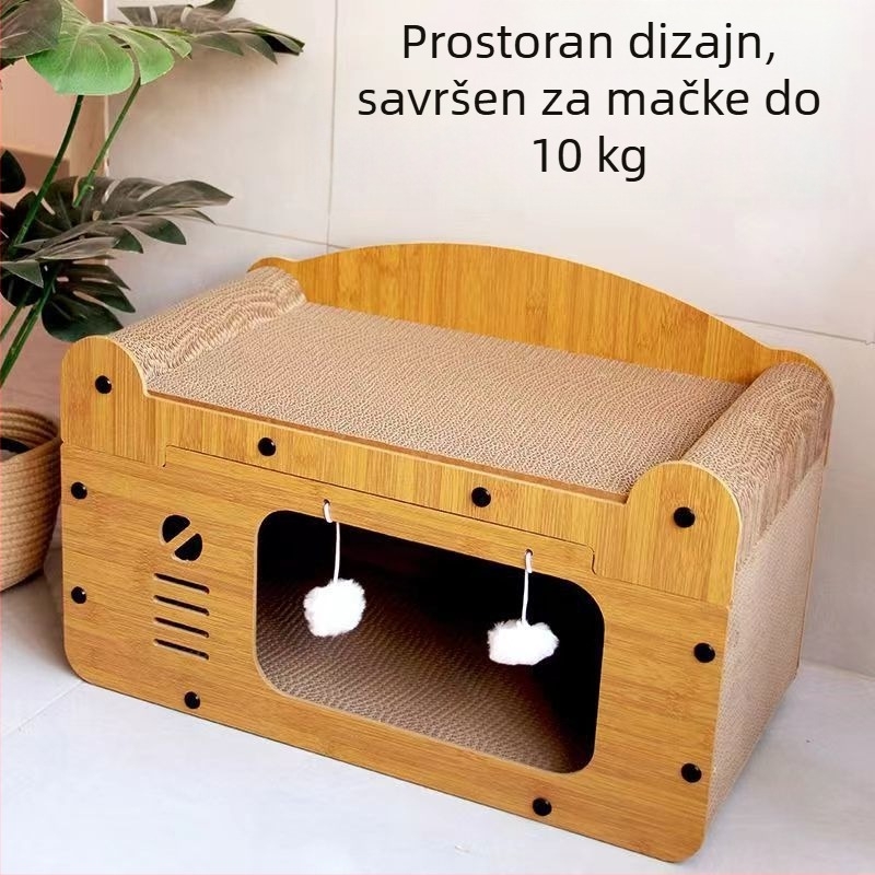 Ploča za grebanje za mačke, otporna na habanje, vertikalna sofa s kandžama, valoviti papir, univerzalna igračka za mačke, kućica za mačke četiri godišnja doba