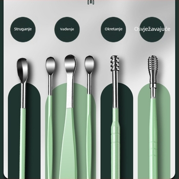 Set žlica za kopanje ušiju, artefakt za kopanje ušiju, profesionalna kopča za ušni vosak, alat za kopanje ušiju za djecu i odrasle