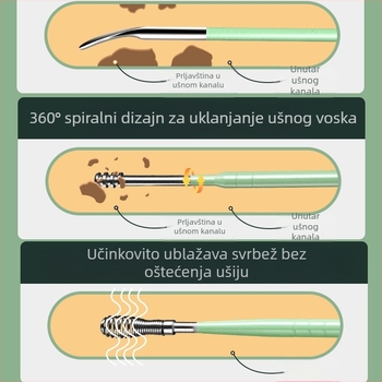 Set žlica za kopanje ušiju, artefakt za kopanje ušiju, profesionalna kopča za ušni vosak, alat za kopanje ušiju za djecu i odrasle