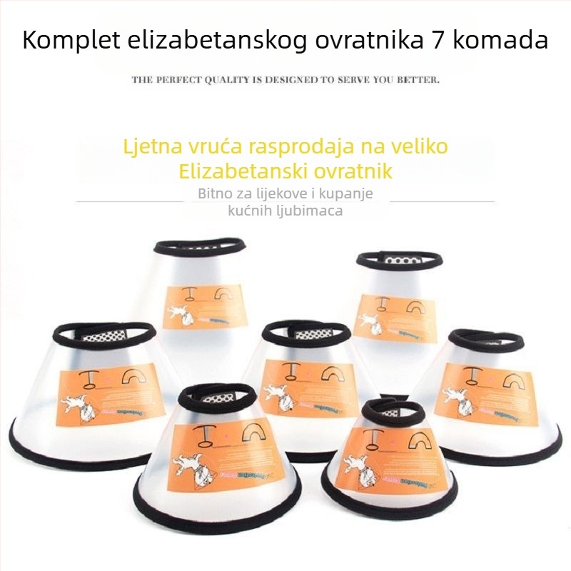 Elizabeth Circles Ogrlica za mačke i pse Pokrivalo za glavu Protiv lizanja Protiv ogrebotina i ugriza Shame Circles Sterling Insekticid Repelent Ovratnik Mekani krugovi
