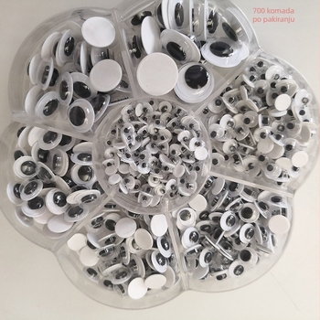 Amazon Hot Plum Blossom Box Višespecifikacijska ljepljiva igračka s pomičnim očima koja izravno lijepi oči crtanih životinja