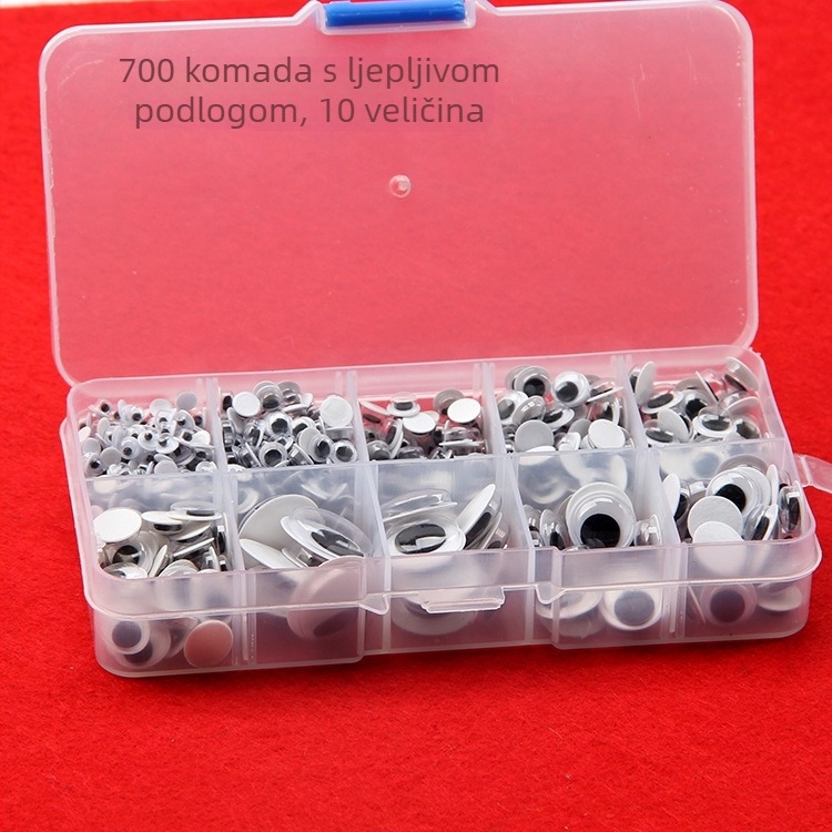 Amazon Hot Plum Blossom Box Višespecifikacijska ljepljiva igračka s pomičnim očima koja izravno lijepi oči crtanih životinja