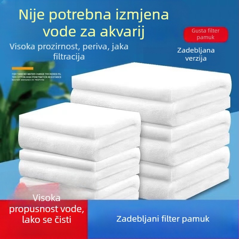 Filter za akvarij, pamuk, poseban filter za pročišćavanje visoke gustoće, mrežasti filter za akvarij, uzgoj riba, poseban filter, pamučni filter za akvarij