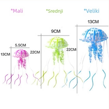 Simulacija akvarija s meduzom/paket za uređenje krajolika, koraljna vodena trava/plutajuća fluorescentna lažna meduza srednje veličine