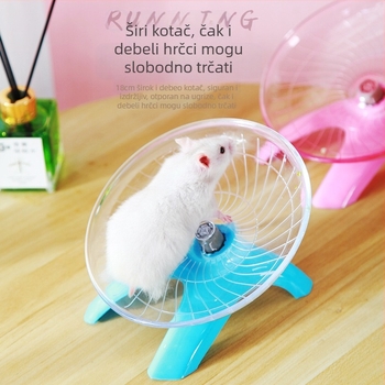 Hrčak za trčanje, osovina diska za hrčke, Zlatni medvjed, leteći tanjur, pribor za trčanje, prozirna igračka za trčanje, veličina 18 cm, tiha traka za trčanje za kućne ljubimce