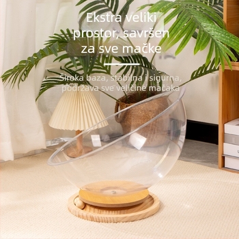 Kapsula s rotirajućim diskom za mačke, prozirna akrilna gnijezdo za mačke, otvorena ventilacija, vodootporna i otporna na vlagu, veliki prostor za četiri godišnja doba