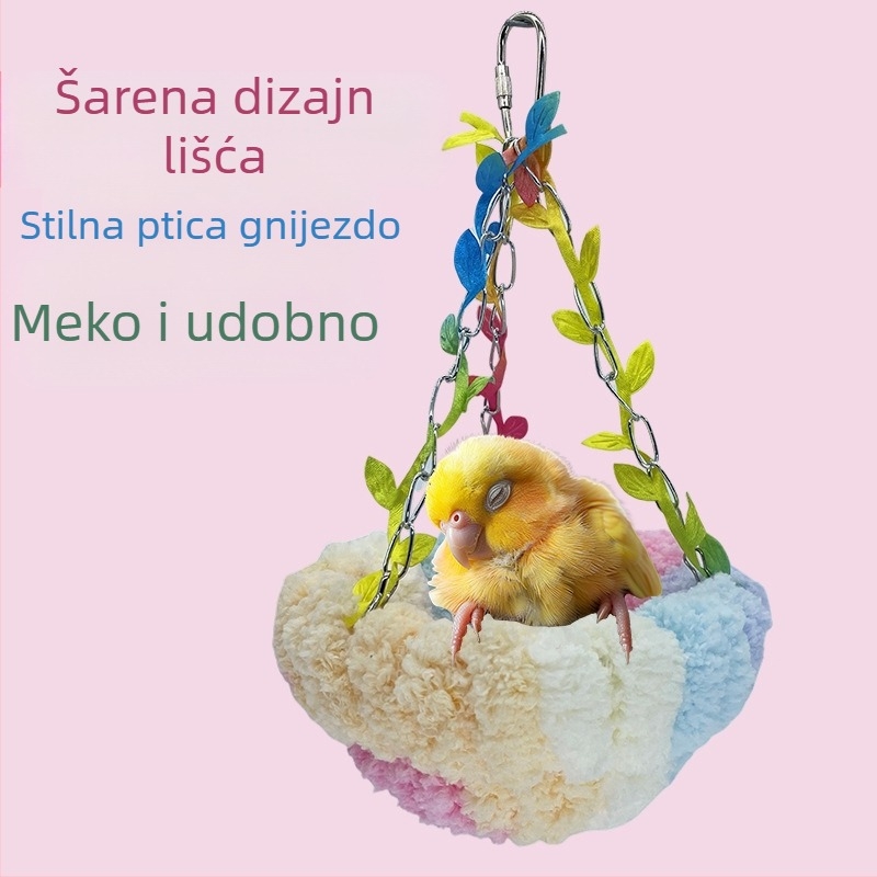 Gnijezdo za ptice Toplo gnijezdo za papige Gnijezdo za kolijevku Posebna ljuljačka Viseća mreža za ljuljanje Viseće gnijezdo za spavanje Plišano gnijezdo za ptice Novo