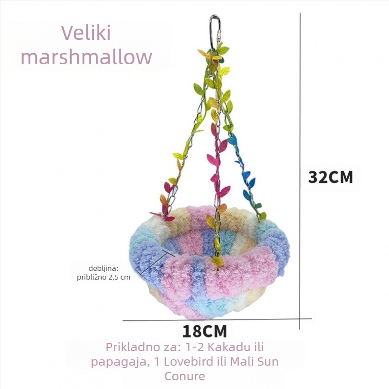 Gnijezdo za ptice Toplo gnijezdo za papige Gnijezdo za kolijevku Posebna ljuljačka Viseća mreža za ljuljanje Viseće gnijezdo za spavanje Plišano gnijezdo za ptice Novo