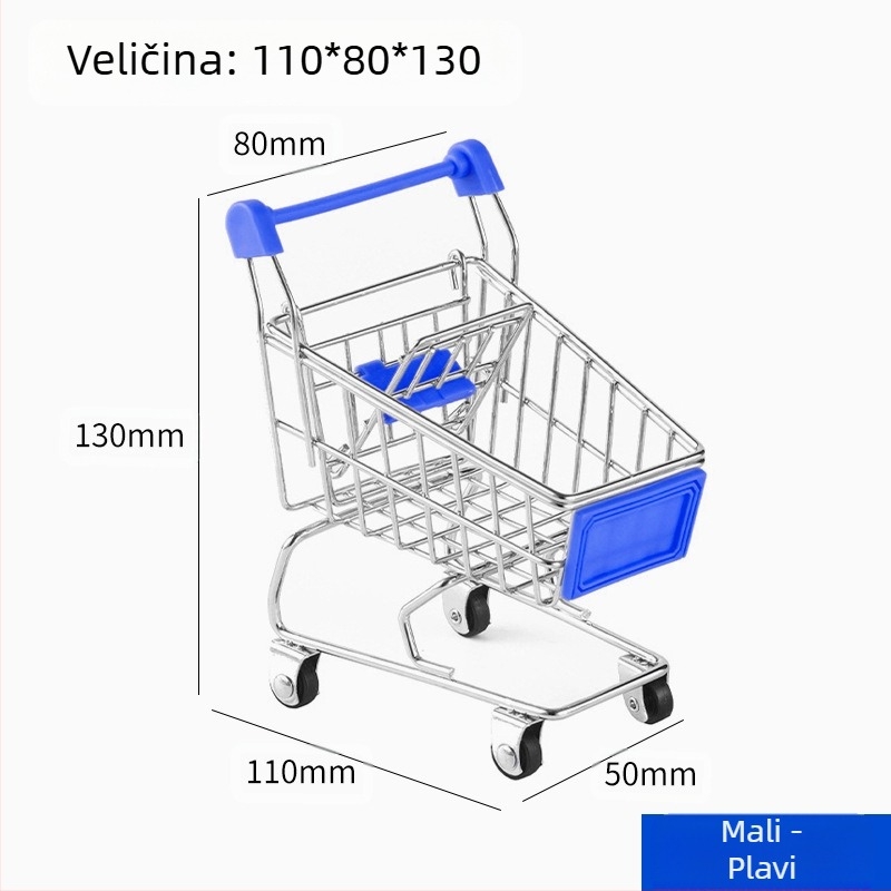 Dječja kolica za kupovinu, mini kolica za kupovinu, igračka, kućica za igru, model za kupovinu, ukras, kreativni automobil za pohranu, male veličine