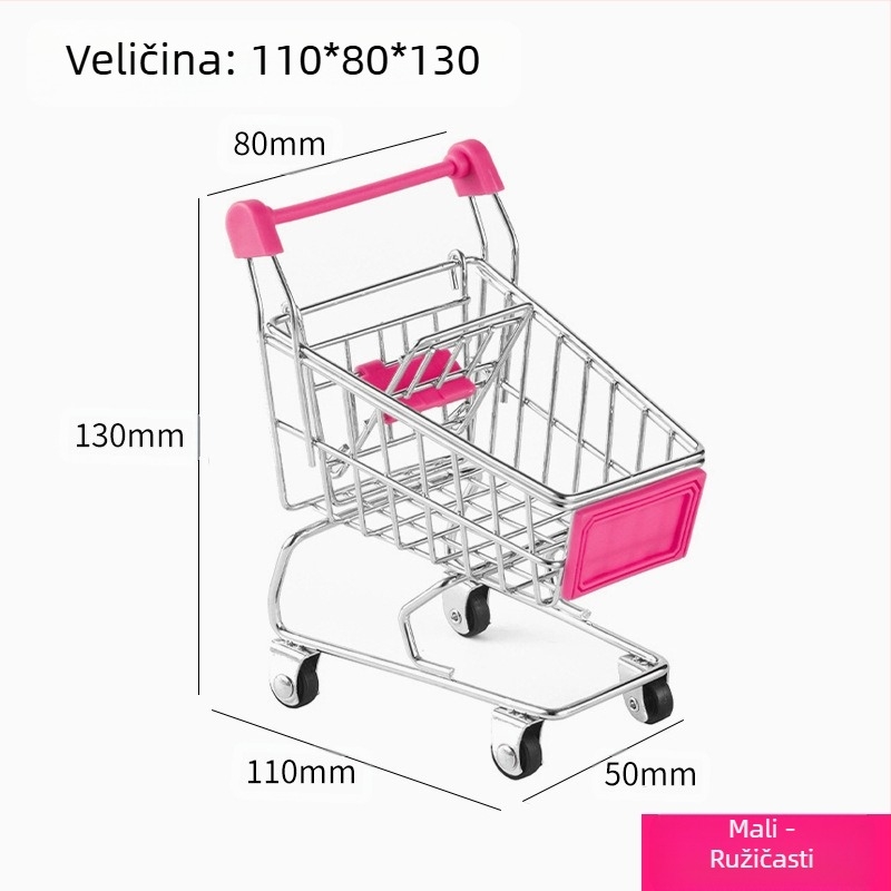 Dječja kolica za kupovinu, mini kolica za kupovinu, igračka, kućica za igru, model za kupovinu, ukras, kreativni automobil za pohranu, male veličine