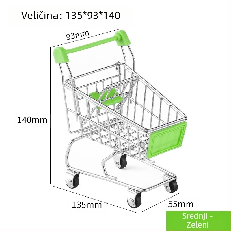Dječja kolica za kupovinu, mini kolica za kupovinu, igračka, kućica za igru, model za kupovinu, ukras, kreativni automobil za pohranu, male veličine