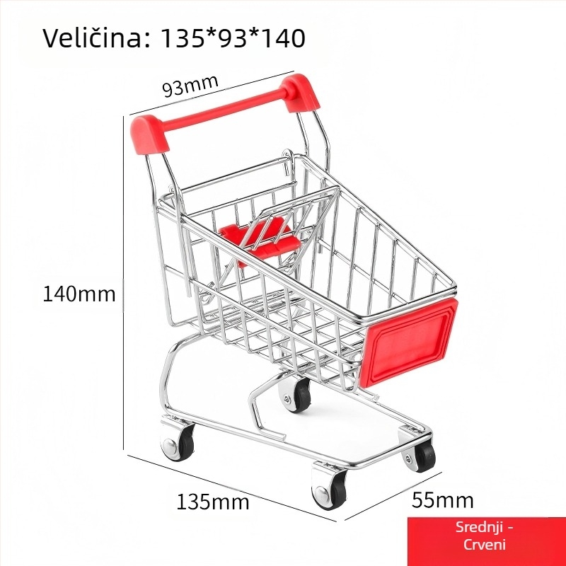 Dječja kolica za kupovinu, mini kolica za kupovinu, igračka, kućica za igru, model za kupovinu, ukras, kreativni automobil za pohranu, male veličine