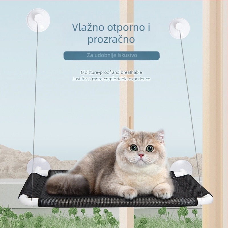 Prekogranična popularna povišena viseća mreža za mačke s vakuumskim čašicama, uklonjivi i perivi krevet za mačke, viseće prozračno gnijezdo za kućne ljubimce, gnijezdo za mačke, oprema za kućne ljubimce