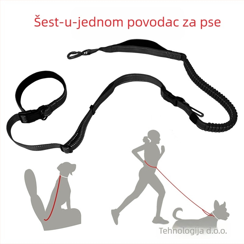 Preporučena oprema za kućne ljubimce, Povodac za trčanje u automobilu, Povodac za pse šest u jednom, Sigurnosni pojas za pse od najlona protiv kidanja