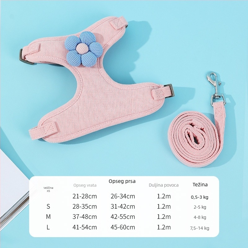 Novi prsluk za vuču s cvijetom za pse, remen za prsa za štene, remen za prsa za kućne ljubimce, veleprodaja opreme za kućne ljubimce