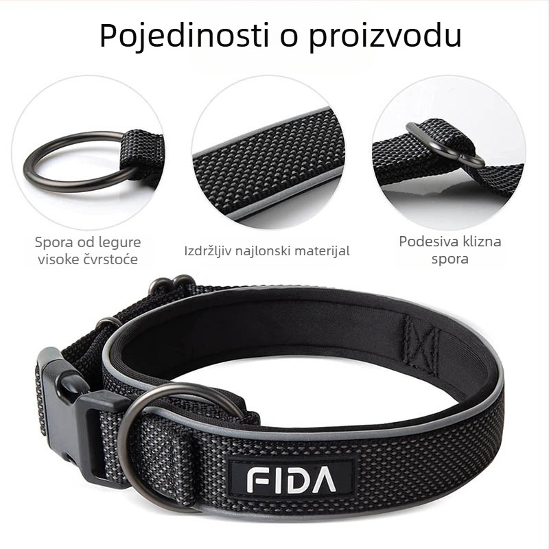 Najlonska reflektirajuća ogrlica za kućne ljubimce, konopac za ogrlicu za pse, Feida, popularna veleprodajna ogrlica za pse na Amazonu