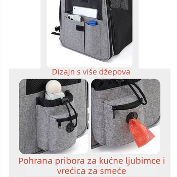 Ruksak za kućne ljubimce, izlazna prijenosna torba za mačke, torba za pse, ljetna prozračna torba za kućne ljubimce velikog kapaciteta, koja se širi