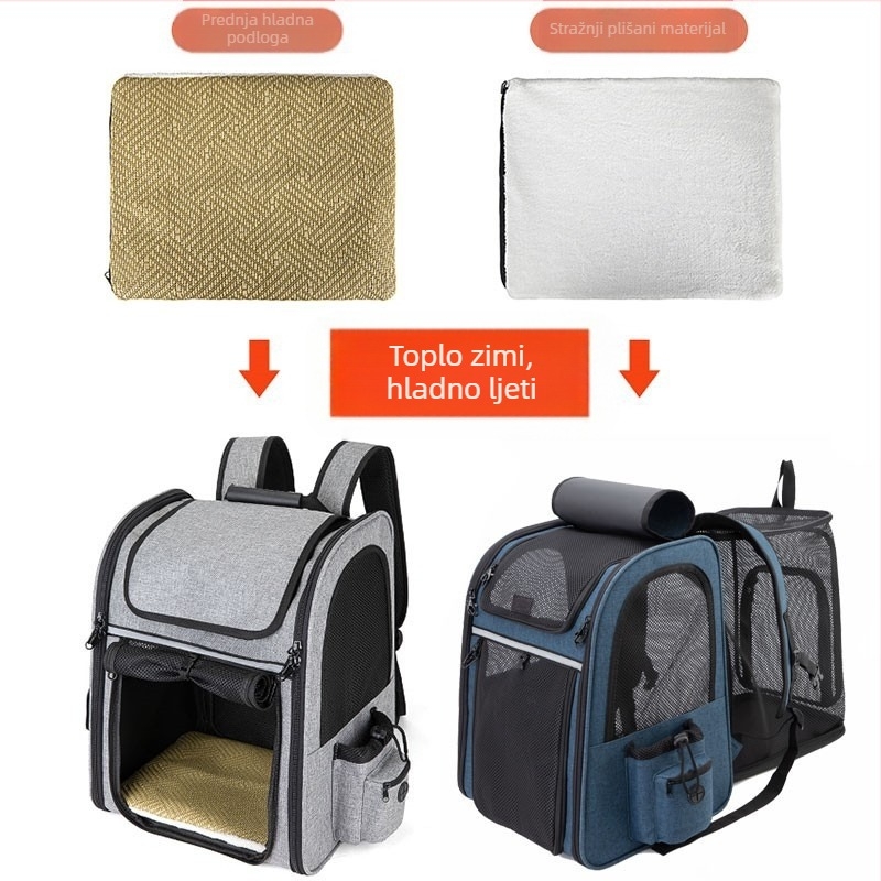 Torba za kućne ljubimce preko granice, torba za mačke preko ramena, prozračna, sklopiva, proširivi ruksak za pse, velikog kapaciteta, tvornička torba za pse