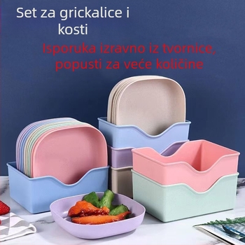 Nova posuda za pljuvanje kostiju, kreativna kućna posuda za pljuvanje kostiju u japanskom stilu, plastična mala posuda, slatka kutija za pohranu, posuda za hranu s bazom.