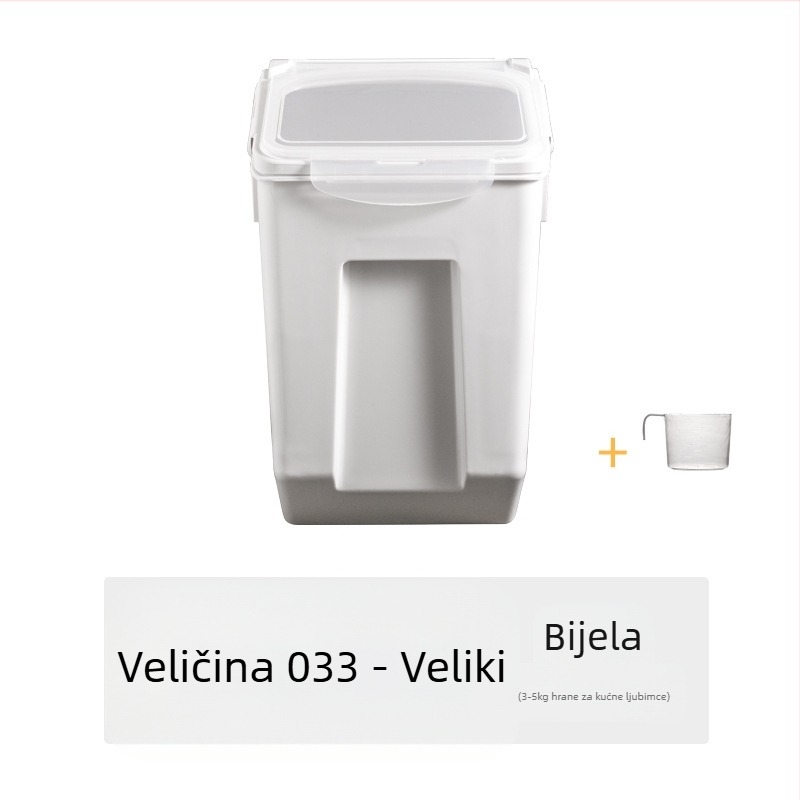 Plastična kanta za rižu, zatvorena, otporna na vlagu, 10 kg, kuhinjska kanta za pohranu žitarica s poklopcem, kanta za žitarice za kućne ljubimce i mačke, posuda za pohranu otporna na insekte