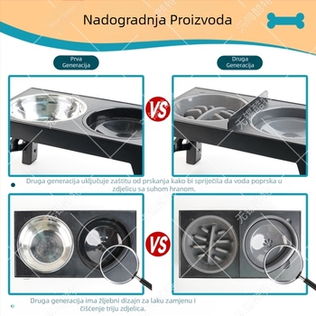 Zdjela za pse za podizanje kućnih ljubimaca, sklopiva posuda za sporu hranu, spora hrana, protiv gušenja, povišena zdjela za rižu, dvostruka zdjela, povišena zdjela, zdjela za lizanje