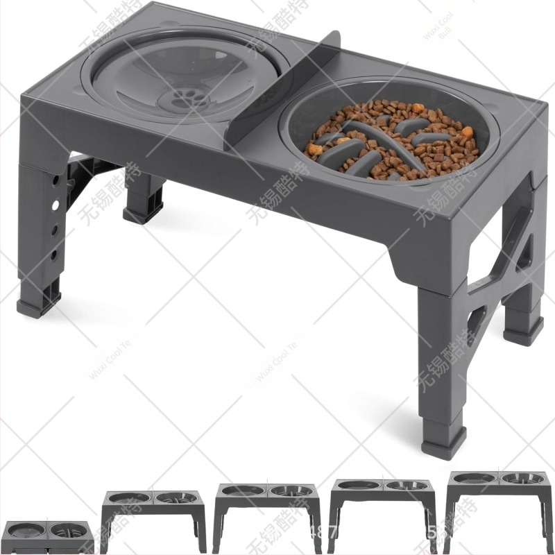 Zdjela za pse za podizanje kućnih ljubimaca, sklopiva posuda za sporu hranu, spora hrana, protiv gušenja, povišena zdjela za rižu, dvostruka zdjela, povišena zdjela, zdjela za lizanje