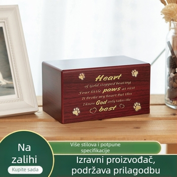 Drvene kovrče za kućne ljubimce s točkom ravne kose, drvene kutije s logotipom za ispis, drvene kovrče za životinje s preklopnim zatvaračem