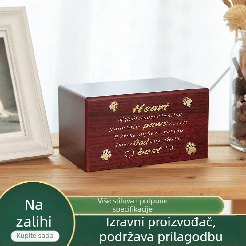 Drvene kovrče za kućne ljubimce s točkom ravne kose, drvene kutije s logotipom za ispis, drvene kovrče za životinje s preklopnim zatvaračem