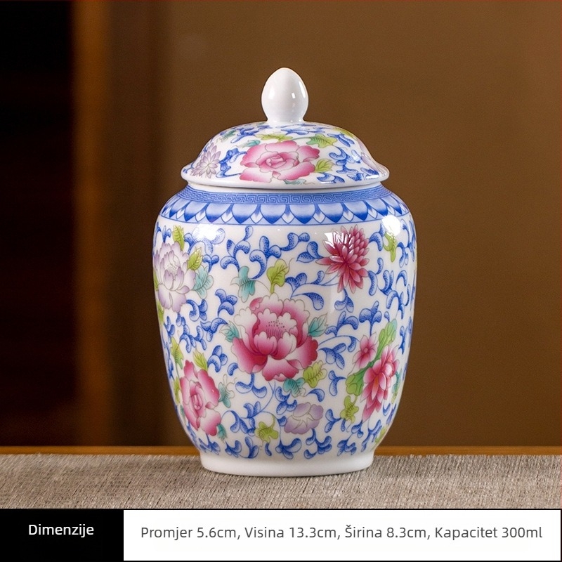 Keramička staklenka za čaj male veličine, zatvorena staklenka, kućna kutija za pakiranje čaja, staklenka za čaj od celadona, staklenka za pohranu, opća staklenka s poklopcem