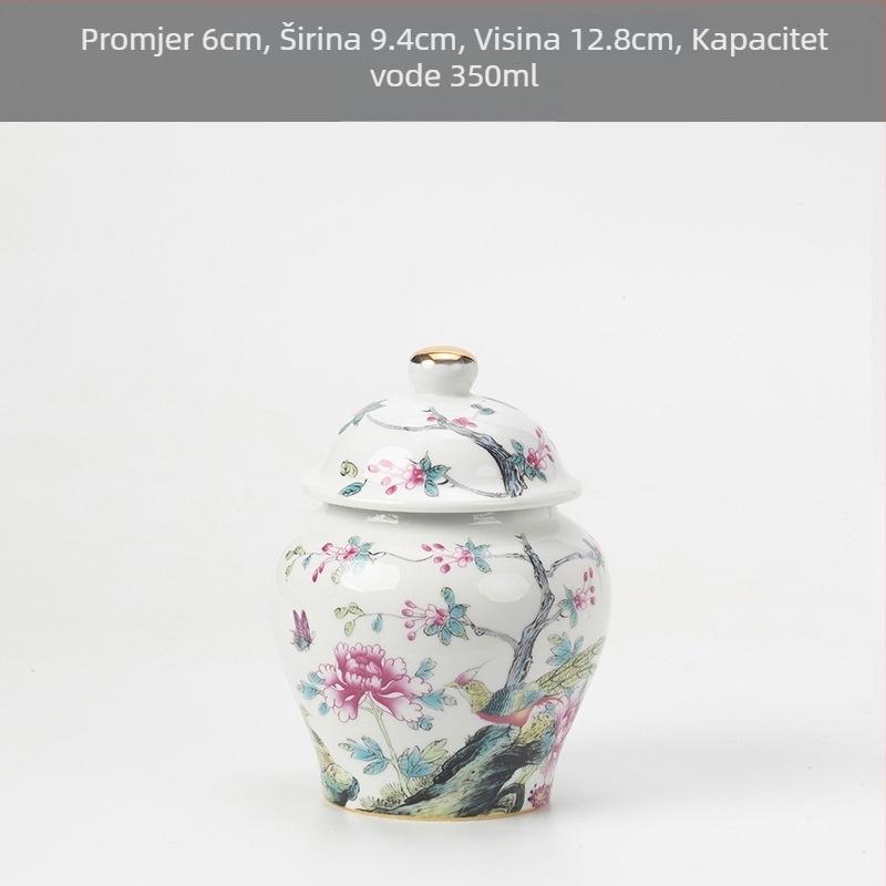 Keramička staklenka za čaj male veličine, zatvorena staklenka, kućna kutija za pakiranje čaja, staklenka za čaj od celadona, staklenka za pohranu, opća staklenka s poklopcem