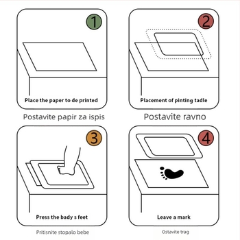 Jednokratni stol za ispis, stol za ispis dječjih ruku i stopala, jastučić za tintu s otiscima stopala, neljepljivi jastučić za tintu za ruke, novi jastučić za tintu za prste koji se ne pere