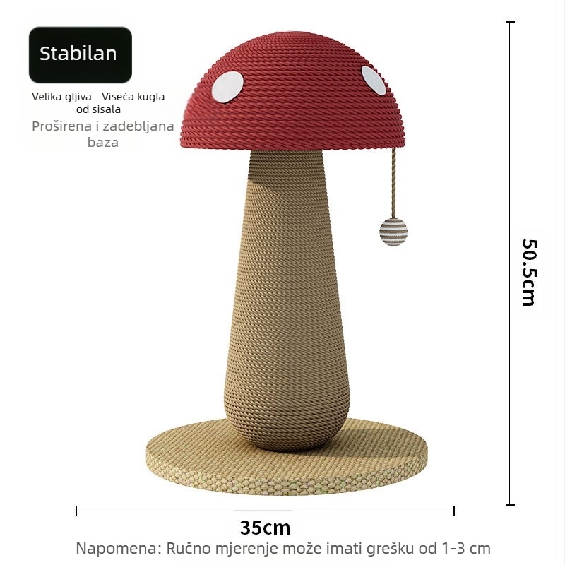 Ploča za grebanje za mačke Otporna na habanje Stupac s kandžama bez oštećenja Vertikalni sisal otporan na ogrebotine Igračka za mačke Samoublažavajući stalak za penjanje za mačke Integrirani stalak