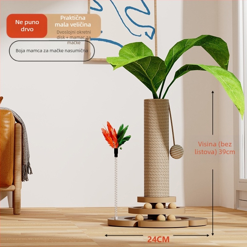 Prirodni sisal, vertikalni sok od kokosa, stalak za penjanje od kokosa, stalak za penjanje za mačke, hvataljka za mačke, platforma za skakanje za mačke, igračka za mačke, pribor za kućne ljubimce