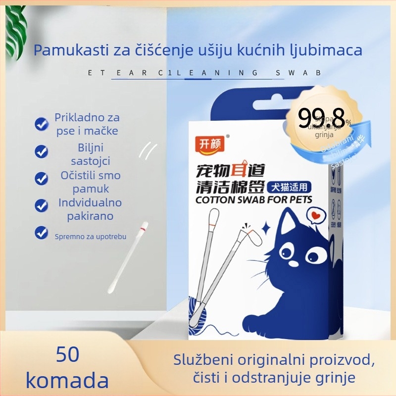 Open Yan Čistilica ušiju za kućne ljubimce Štapić za čišćenje ušnih grinja Štapić za kućne ljubimce za mačke i pse