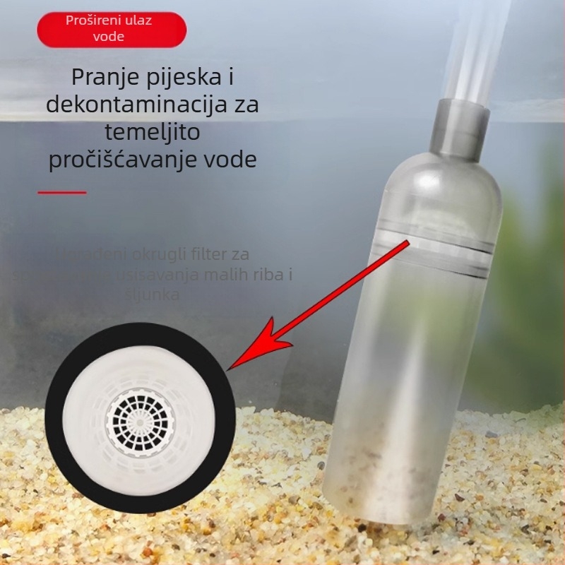 Mjenjač vode za akvarij, pumpa za vodu za pranje pijeska, sifon za vodu za akvarij, ručna izmjena vode, usisni WC