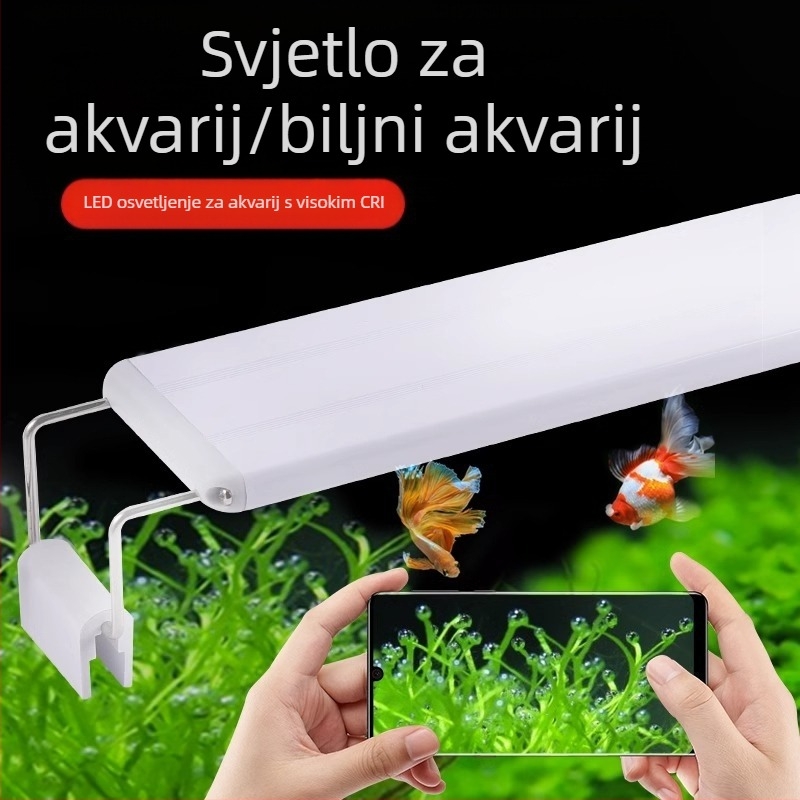 LED štedna lampa za akvarij, posebna rasvjeta, uređenje okoliša akvarija, lampa za vodu i travu, otporna na prskanje vode, okvir za mali akvarij