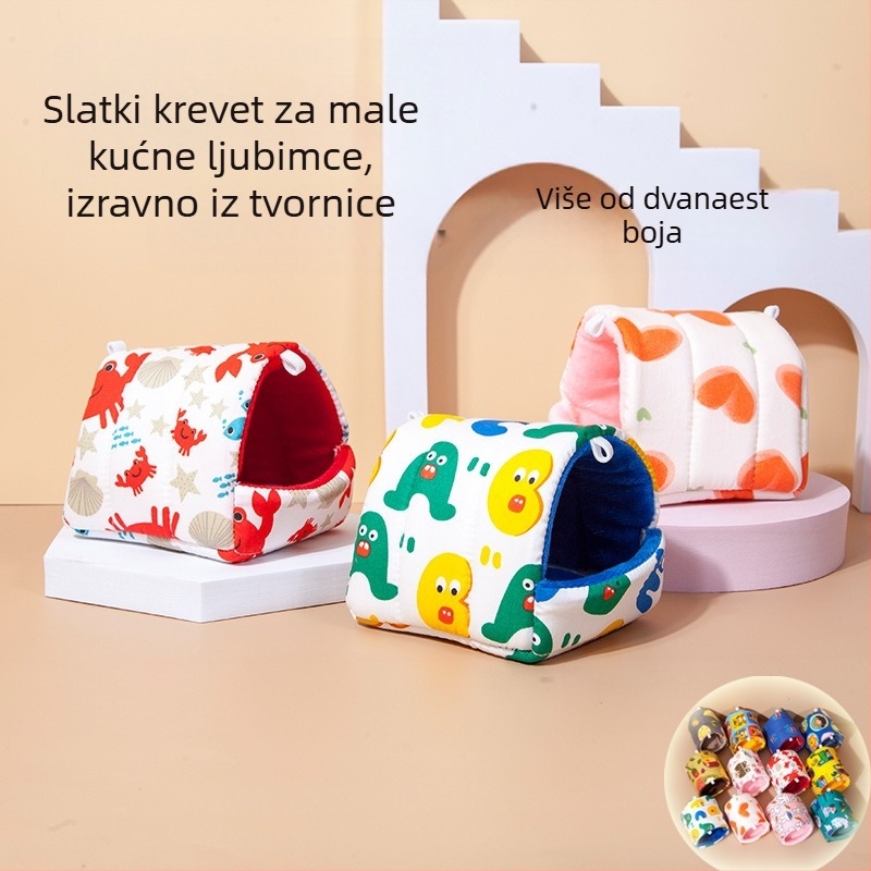 Mali pribor za kućne ljubimce gnijezdo za hrčke Zlatni medvjed jež vjeverica nizozemska svinja Totoro zeč zimi toplo pamučno gnijezdo