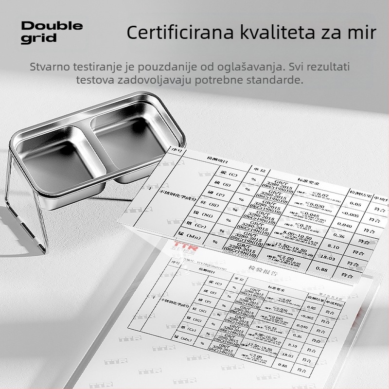 Zdjela za mačke, posuda za mačju hranu, dvostruka zdjela od nehrđajućeg čelika, zdjela za kućne ljubimce s nedetonatorskom zaštitom, zdjela za mačju hranu, zdjela za piće, zdjela za hranu, zdjela za pse