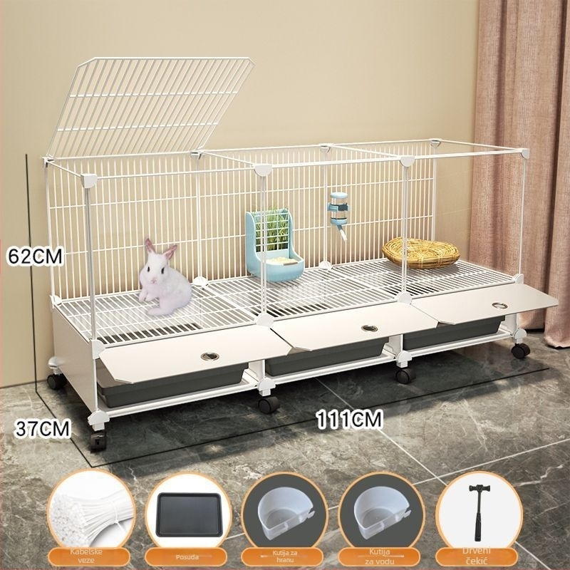 Kavez za zečeve Kućanstvo Veliki unutarnji pladanj za zečeve Zamorče Zamorče Kavez Kućni ljubimac Zečje gnijezdo Zamorče Dvoslojni Kavez za zečeve Protiv Bjekstva iz zatvora