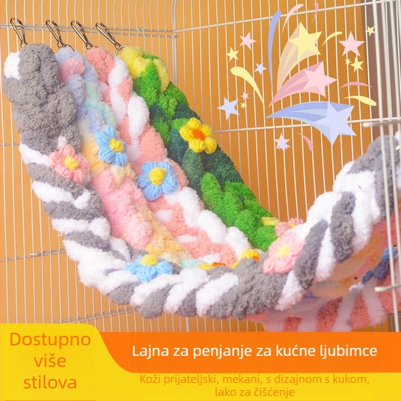 Vrećica meda, uže za penjanje, slatka ljuljačka, ljestve za penjanje, papiga, ptica, igračka, šareno pamučno uže, ukras za hrčak, slatko