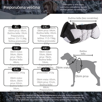 Prekogranična nova odjeća za pse, zadebljani topli polarni flis, odjeća za velike pse, reflektirajuća vodootporna zimska odjeća za kućne ljubimce