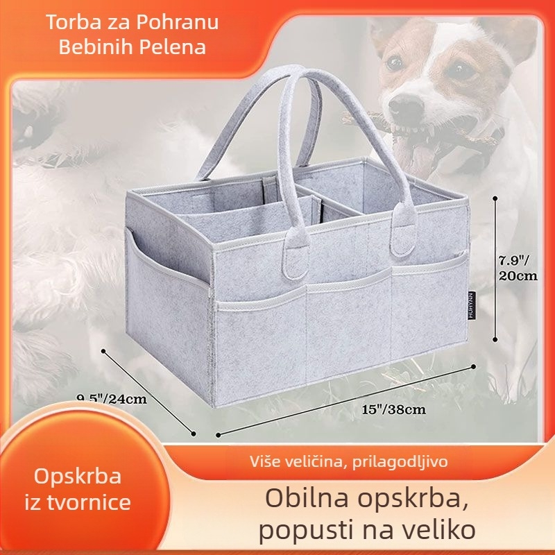 Vrećica za pelene od filca, vrećica za mame, vrećica za dječje pelene, završna obrada ostataka od pelena, vrećica za pohranu torbice od filca