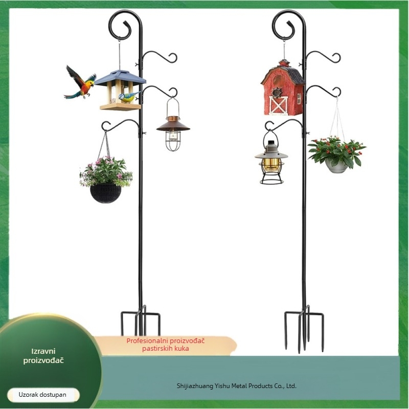 Najprodavaniji pastirski kukasti željezni zanat, vanjski vrtni kolac otporan na hrđu, odvojivi dizajn otporan na hrđu