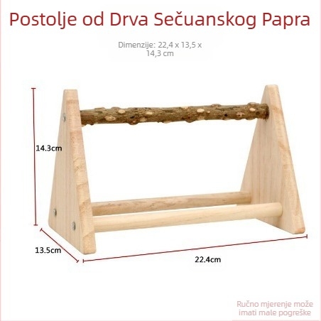 Stalak za vježbanje na radnoj površini, stalak za stanicu od punog drva, platforma, stalak za stanicu od matiranog bodljikavog jasenova drveta, interaktivni ručno uzgojeni božur, tigrasta koža, ptica