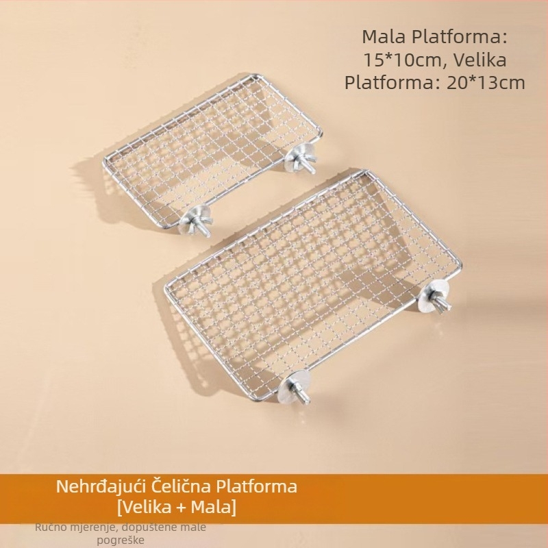 Platforma za igračke papige, mrežasta platforma od nehrđajućeg čelika, platforma za igru, tigrova koža, crna platforma feniksa, pribor za kavez za ptice