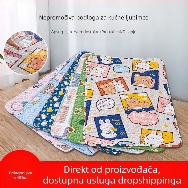 Pelene za kućne ljubimce, perive i višekratne, upijajuće, neklizajuće, vodootporne, s vodičem za obuku