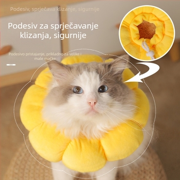 Ogrlica Sunflower Elizabeth Ogrlica za kućne ljubimce Mačka Elizabeth Ogrlica za pse Sterilizirana pokrivala za glavu protiv lizanja