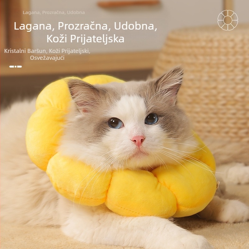 Ogrlica Sunflower Elizabeth Ogrlica za kućne ljubimce Mačka Elizabeth Ogrlica za pse Sterilizirana pokrivala za glavu protiv lizanja
